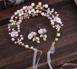 Perle/Krystalbånd til håropsætning, med sten, perler og blomster 